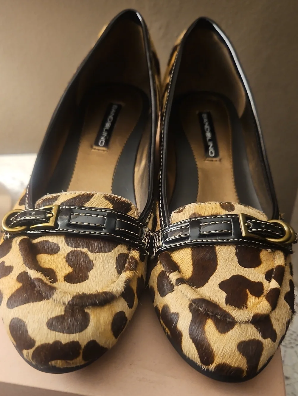 Bandolino Leopard Print Loafers in Tan and Brown